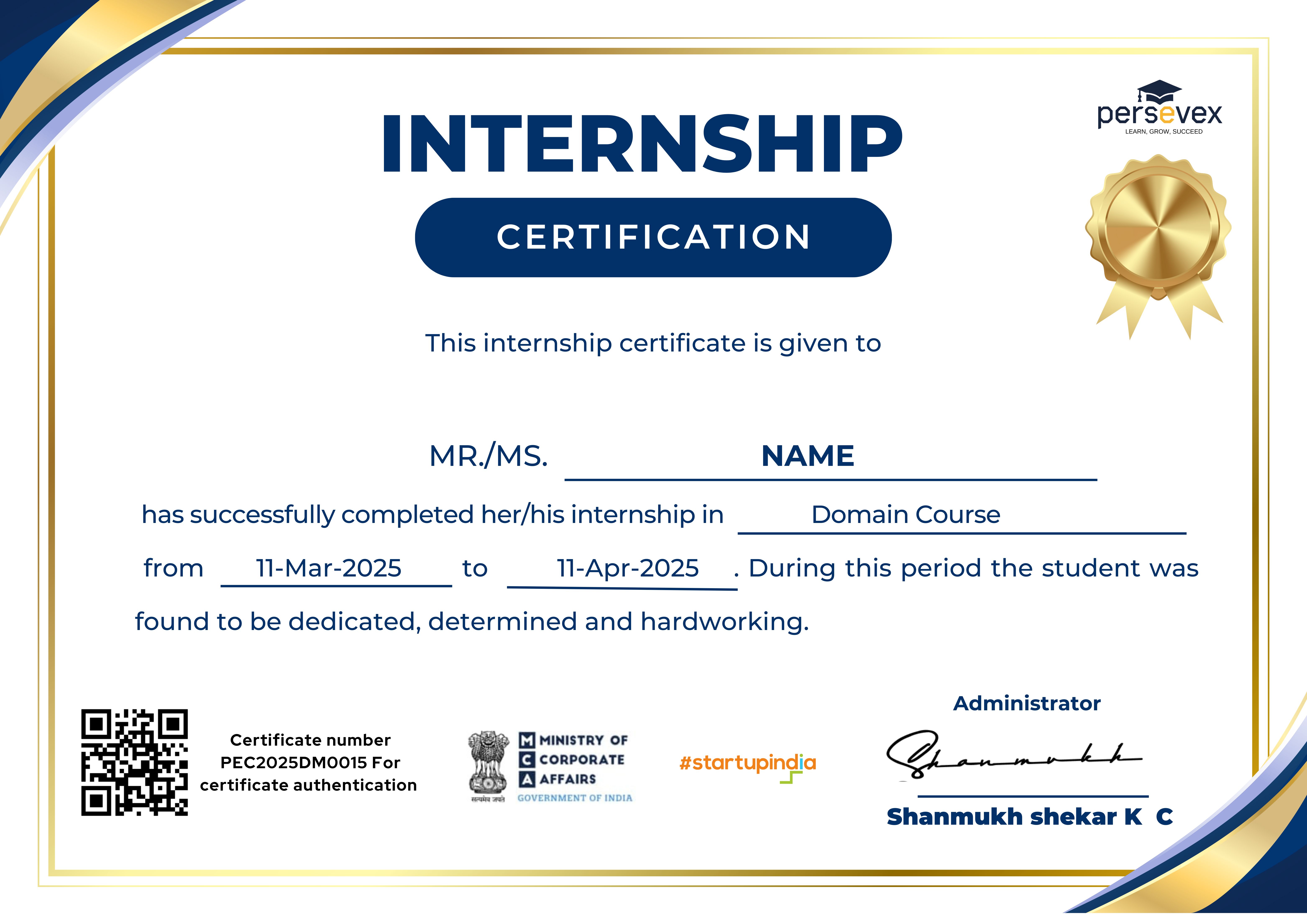 Internship Certificate